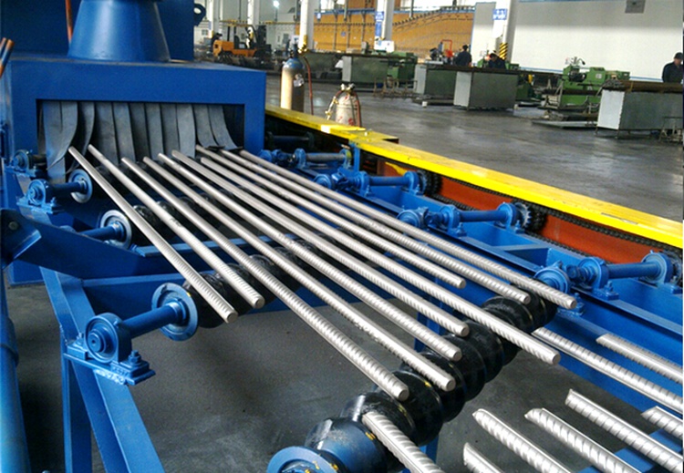 通过式抛丸机清理钢筋线材